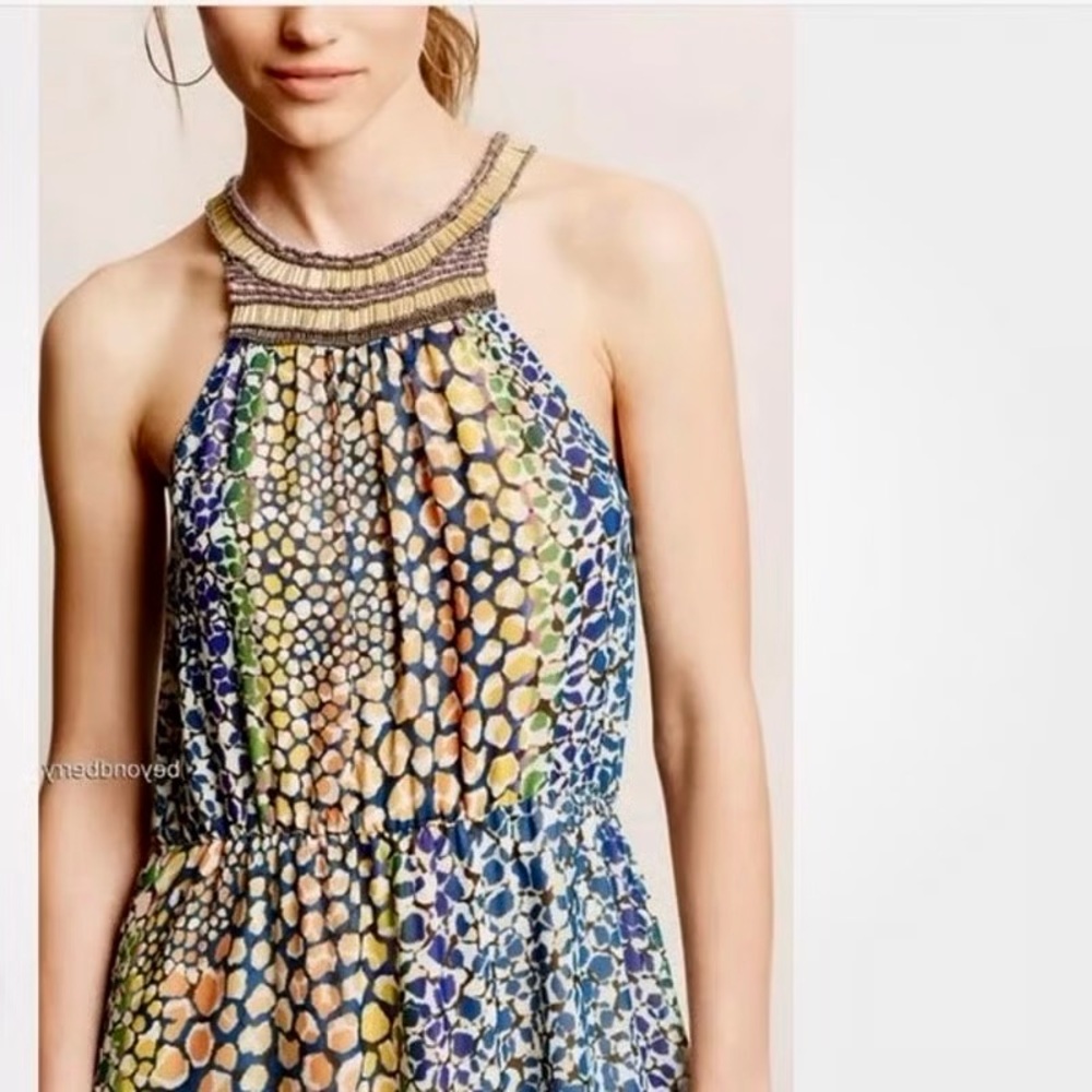 HD IN PARIS Anthropologie Mayacamas Multicolor Beaded Maxi Dress - Picture 3 of 16